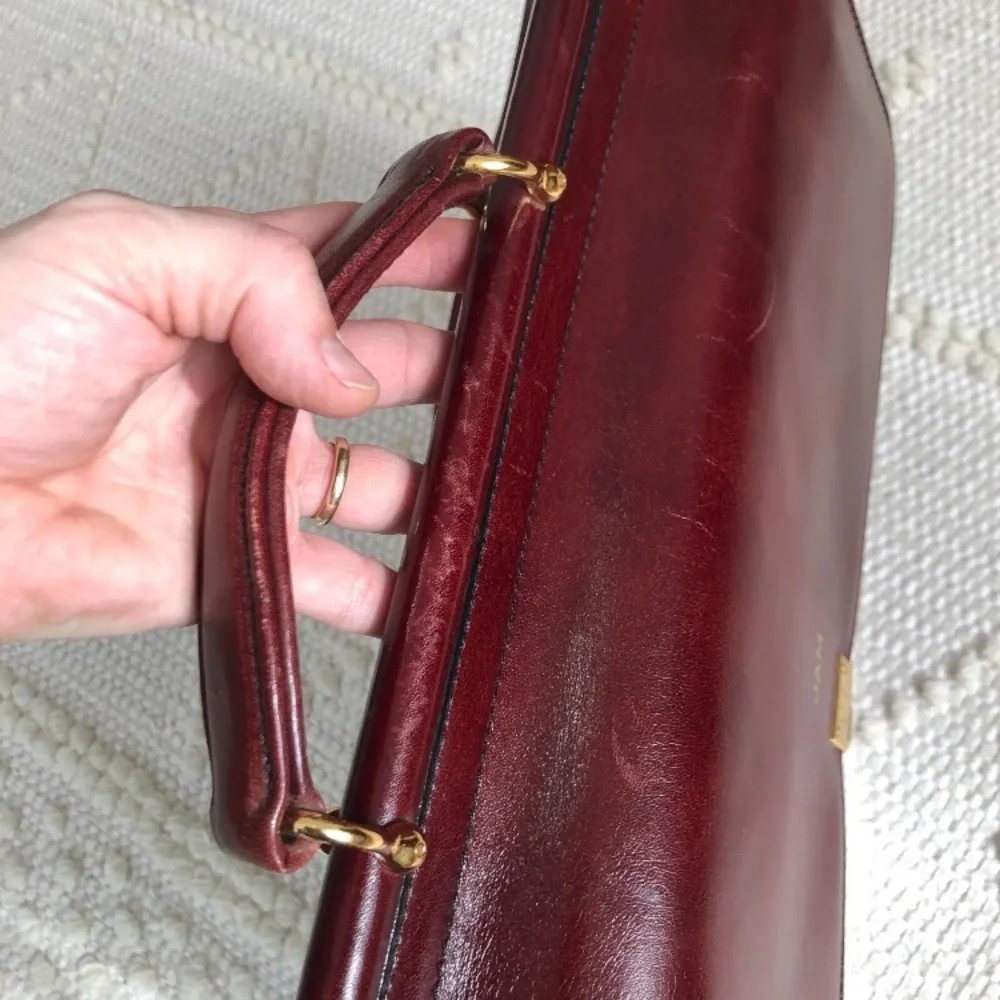 Vintage/Crafted in USA Yamani Genuine Leather Men's Purse/Briefcase Burgundy